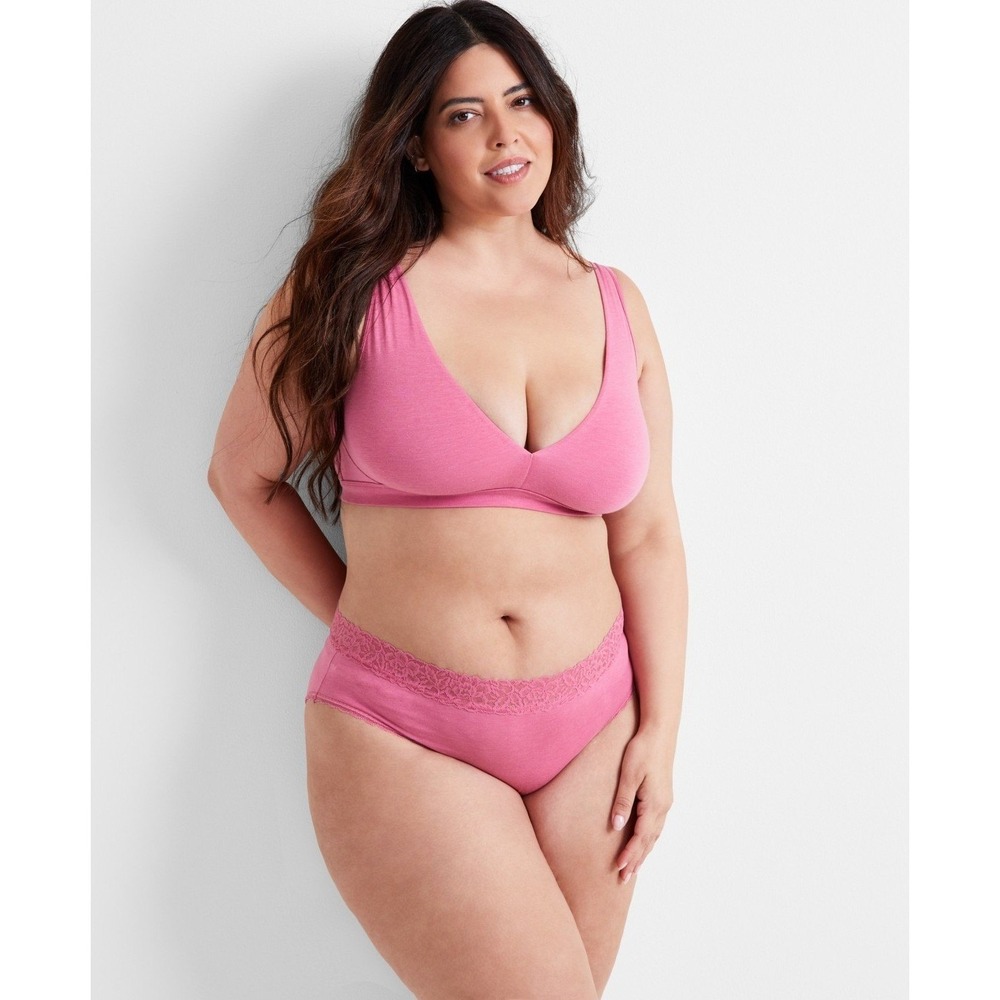 State of Day Women's Cotton Blend Bralette, Small - Berry Breeze - Picture 6 of 7